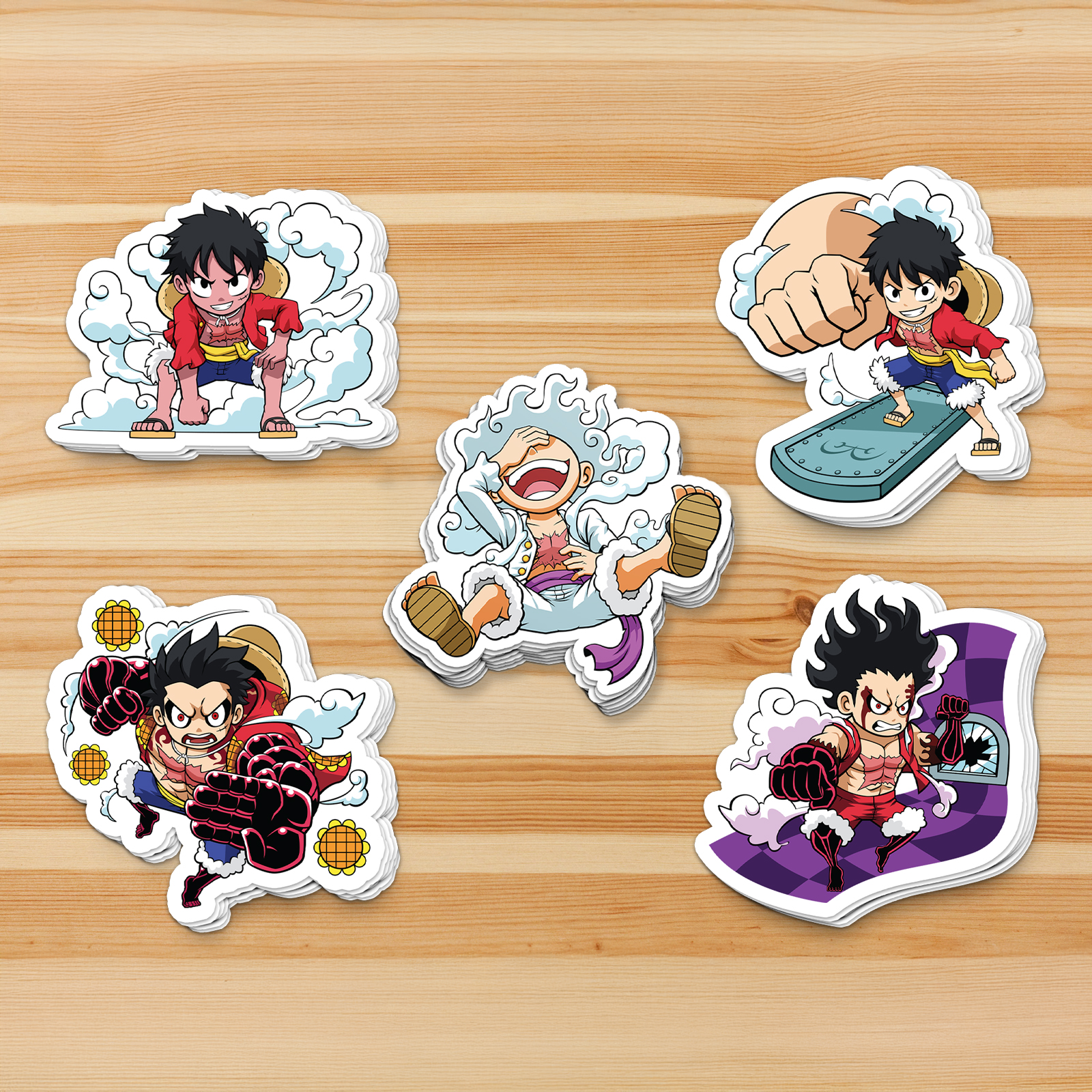 all gears of luffy Luffy Gear Sticker Pack One Piece Gear 2 3 4 5 – Billy Ends The World