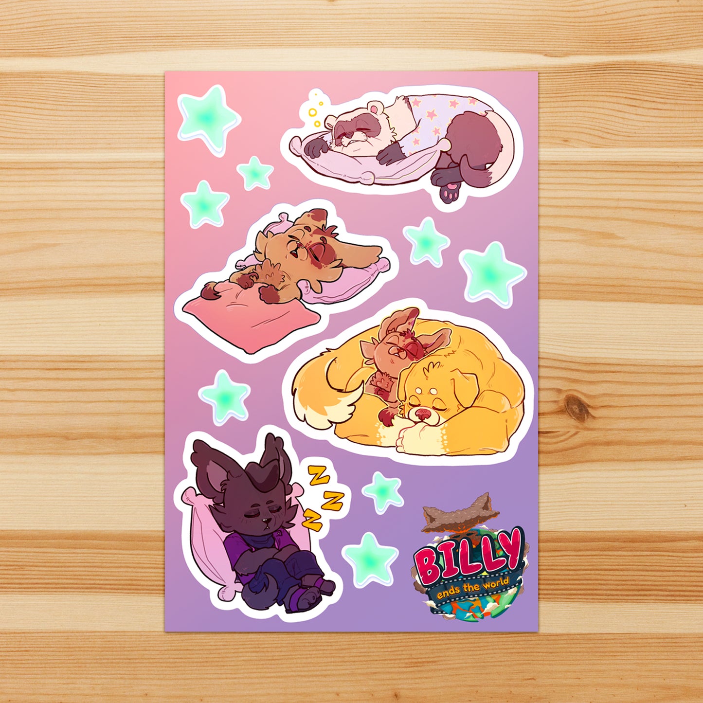 Sleepy Billies Option 2 - Sticker Sheet