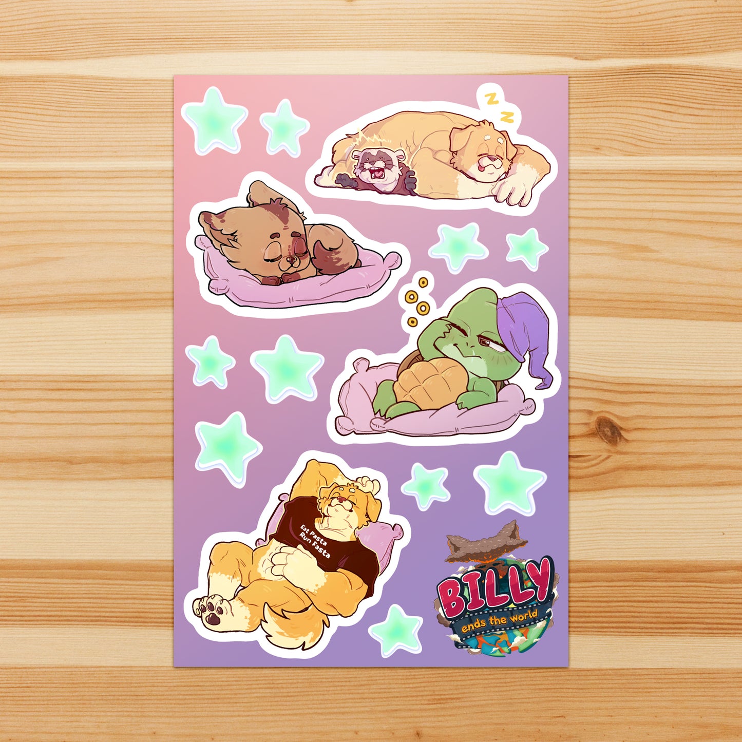 Sleepy Billies Option 1 - Sticker Sheet