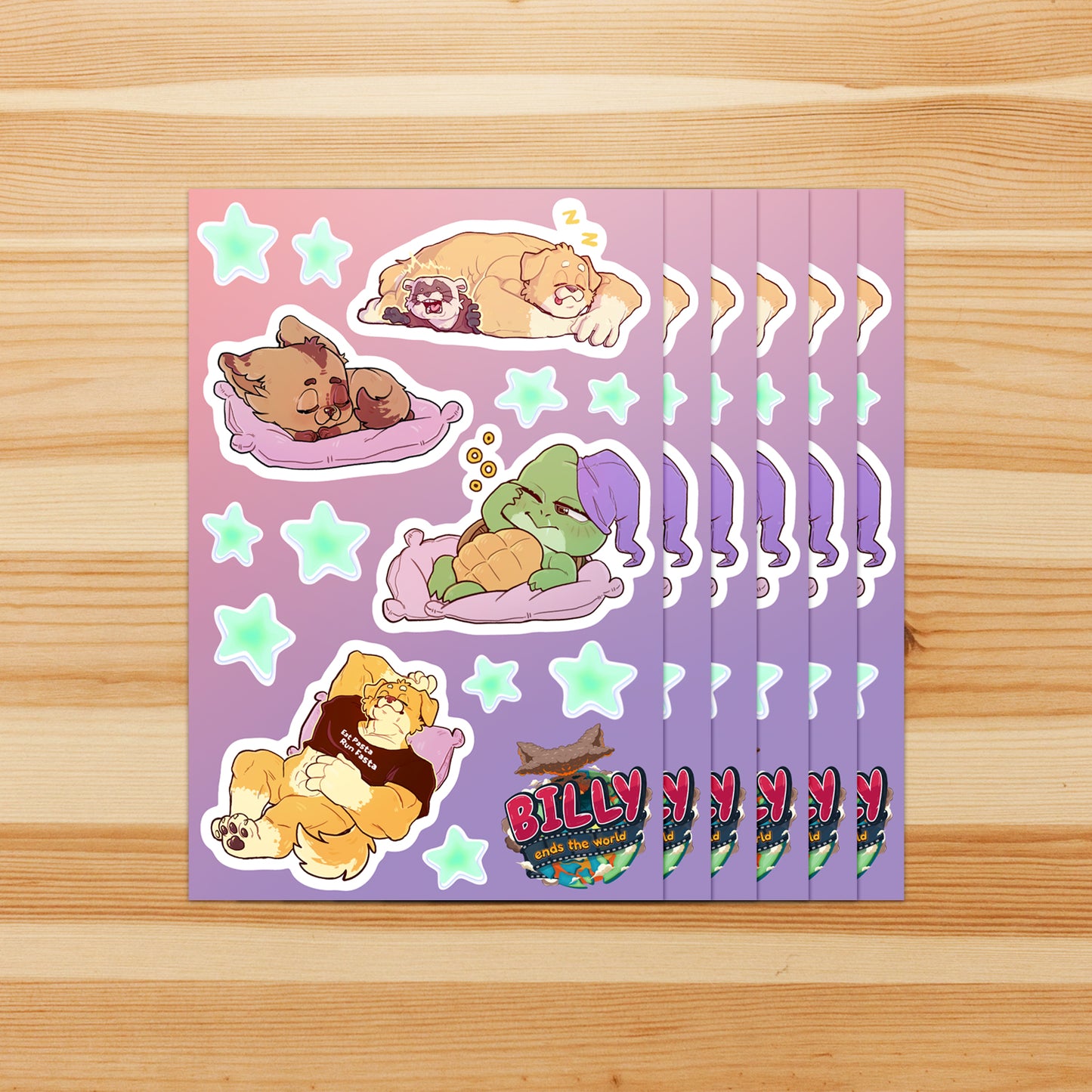 Sleepy Billies Option 1 - Sticker Sheet