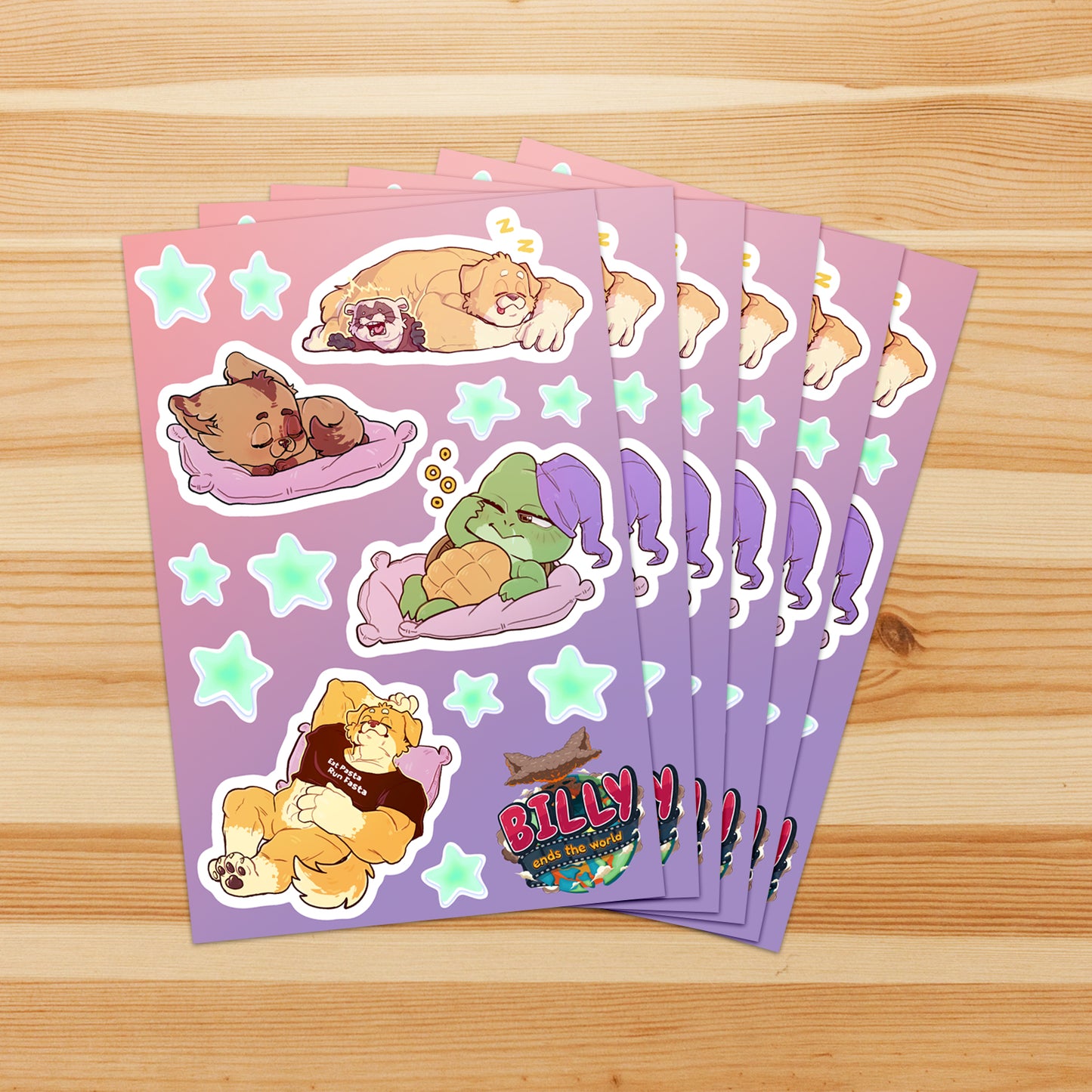 Sleepy Billies Option 1 - Sticker Sheet