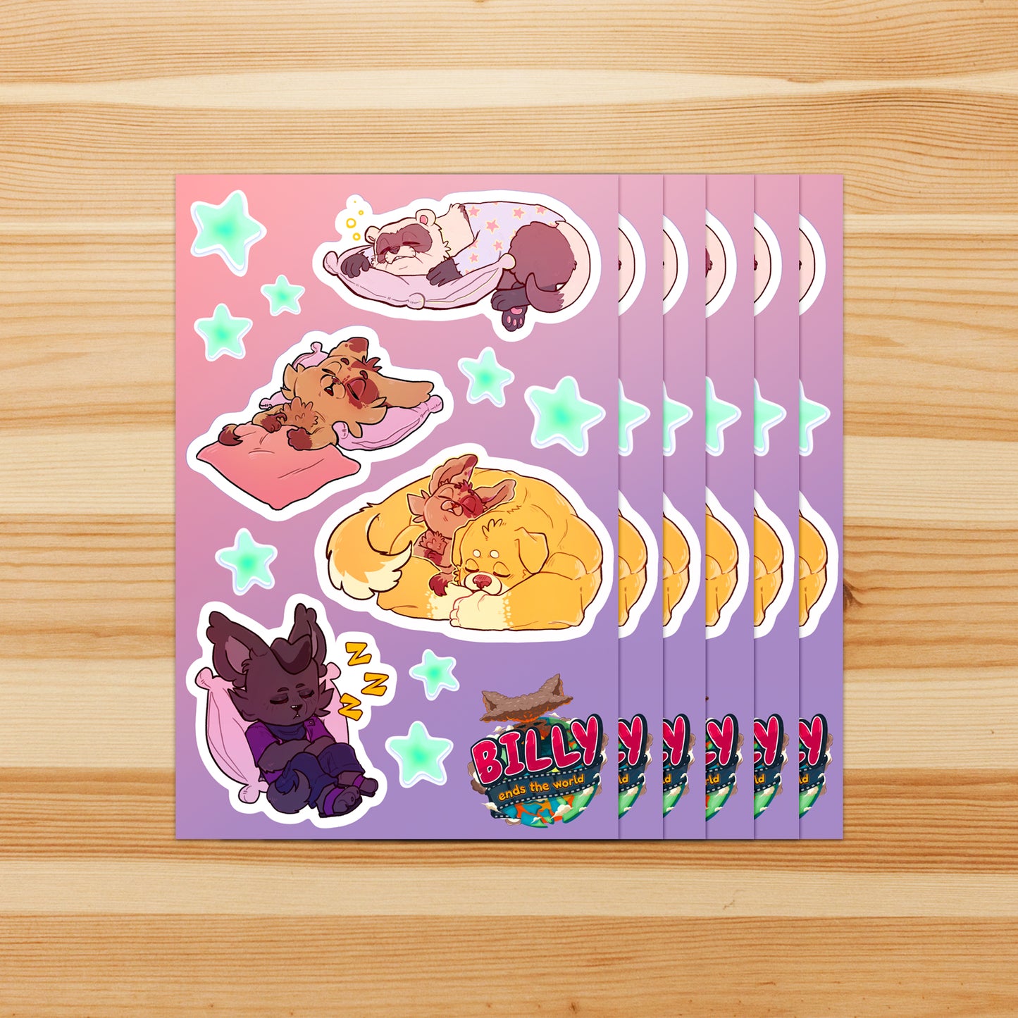 Sleepy Billies Option 2 - Sticker Sheet