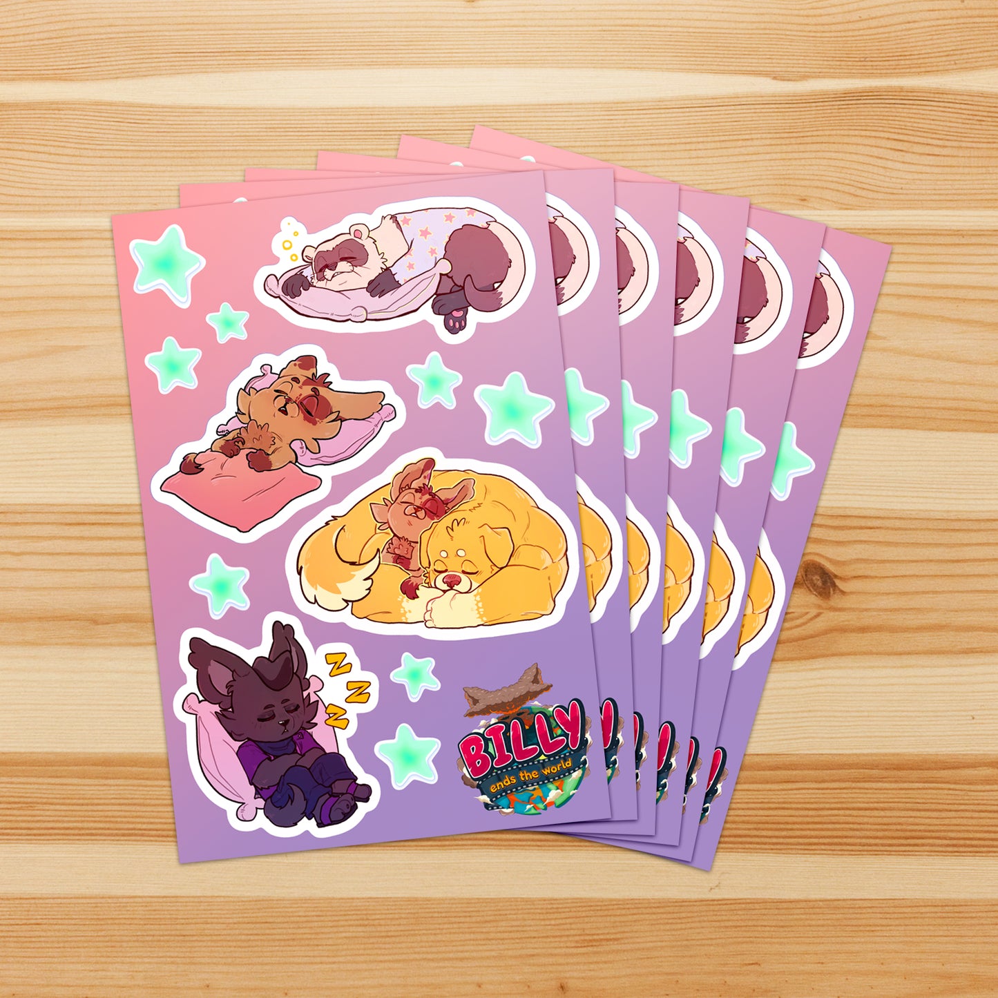 Sleepy Billies Option 2 - Sticker Sheet