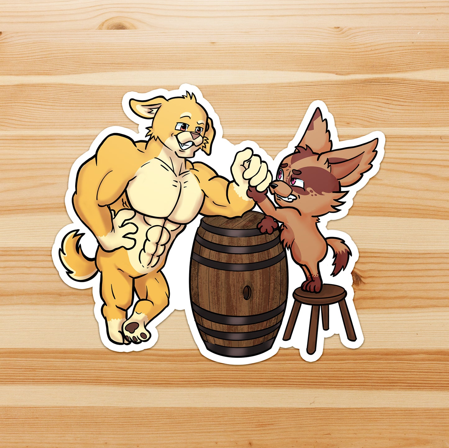 Tiny x Billy Arm Wrestling Sticker